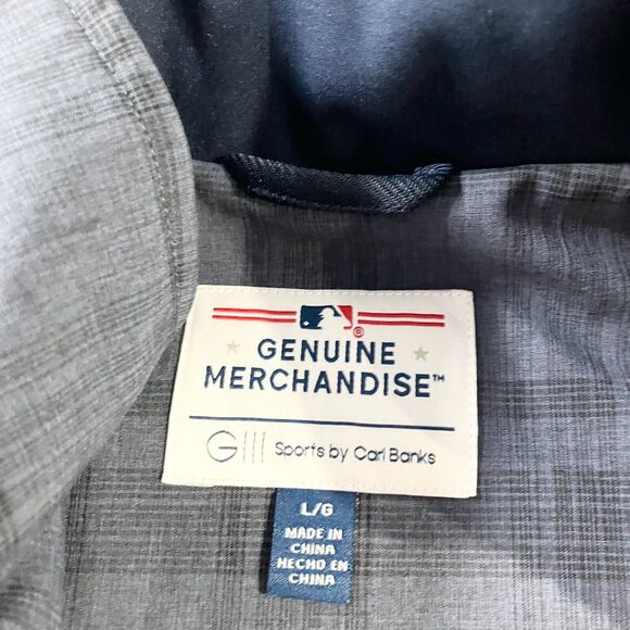 G III Atlanta Braves Sweater Mens Large Blue Plaid 1/2 Zip Pullover Logo - Picture 4 of 7